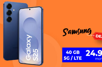 Samsung Galaxy S25 für einmalig 49.99 Euro mit 40GB 5G nur 24.99 Euro monatlich – kein Anschlusspreis