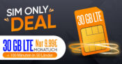 Monatlich kündbar – 30GB LTE nur 9,99 Euro monatlich – nur 15€ Aktivierungsgebühr