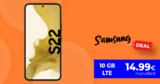 Samsung Galaxy S22 für einmalig 1 Euro mit 10GB LTE nur 14,99 Euro monatlich