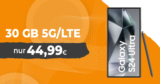 Samsung Galaxy S24 Ultra mit Trade-In Bonus (Einsendung Altgerät) für einmalig 29 Euro (statt 129 Euro) mit 30GB 5G/LTE und 50 Euro Wechselbonus bei Rufnummermitnahme nur 44,99 Euro monatlich