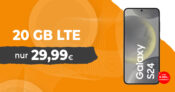 Samsung Galaxy S24 mit 20GB LTE/5G und 200 Euro Wechselbonus bei Rufnummermitnahme nur 29,99 Euro monatlich
