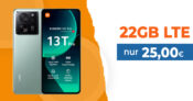 Xiaomi 13T Pro für einmalig 99,95 Euro mit 22GB LTE nur 25 Euro monatlich
