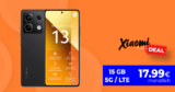 Xiaomi Redmi Note 13 mit 15GB LTE5G nur 17,99 Euro monatlich – nur 1 Euro Zuzahlung und kein Anschlusspreis